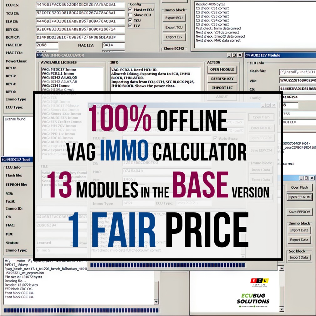 VAG IMMO Calculator - 13 MODULES dans la version de BASE